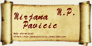 Mirjana Pavičić vizit kartica